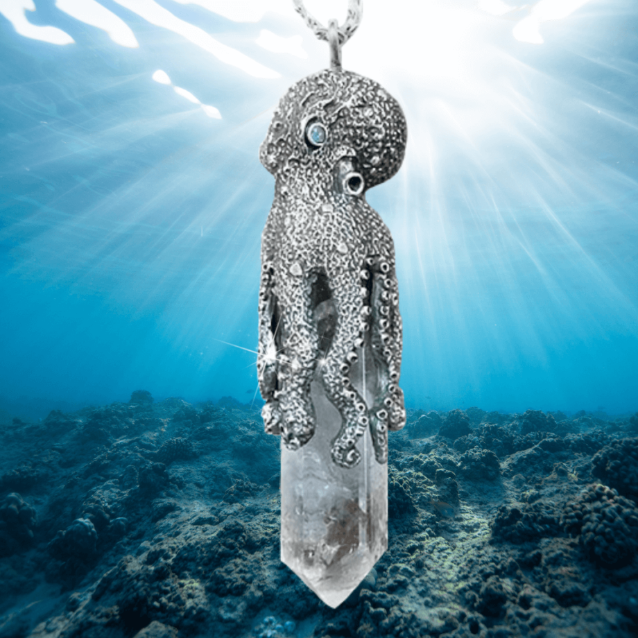 Octopus Clear Quartz Sword of the Goddess - Moonstone Eyes